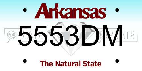 5553DM Arkansas License Plate