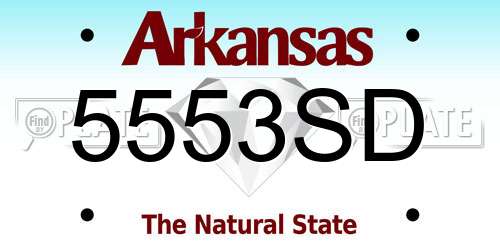 5553SD Arkansas License Plate