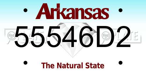 55546D2 Arkansas License Plate