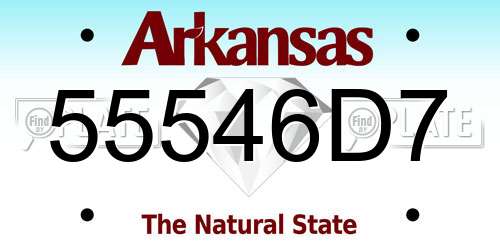 55546D7 Arkansas License Plate