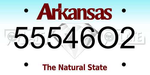 55546O2 Arkansas License Plate