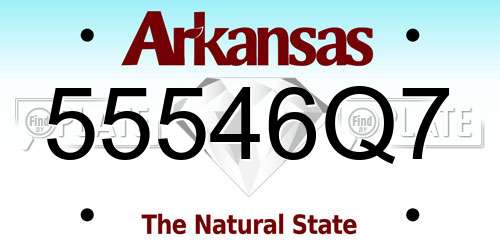 55546Q7 Arkansas License Plate