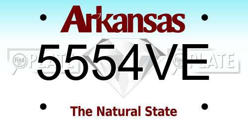 5554VE Arkansas License Plate