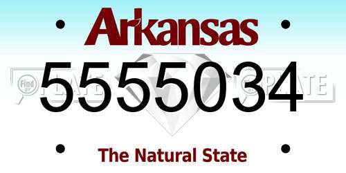 5555034 Arkansas License Plate