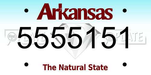 5555151 Arkansas License Plate
