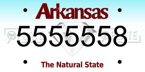 5555558 Arkansas License Plate