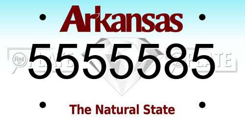 5555585 Arkansas License Plate