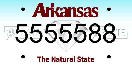 5555588 Arkansas License Plate