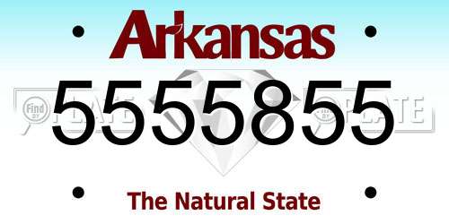 5555855 Arkansas License Plate