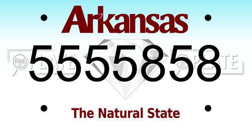 5555858 Arkansas License Plate