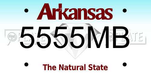 5555MB Arkansas License Plate