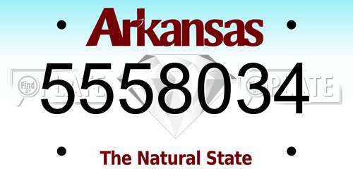 5558034 Arkansas License Plate