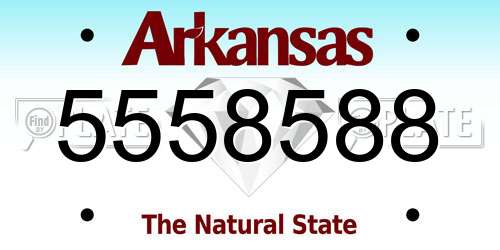 5558588 Arkansas License Plate