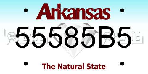 55585B5 Arkansas License Plate