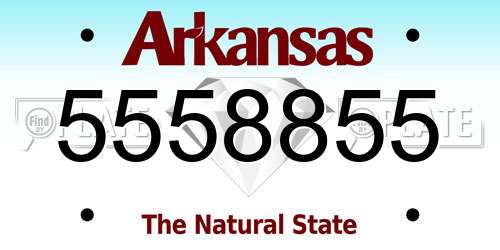 5558855 Arkansas License Plate