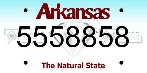 5558858 Arkansas License Plate