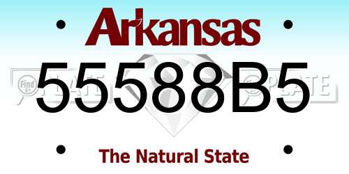 55588B5 Arkansas License Plate
