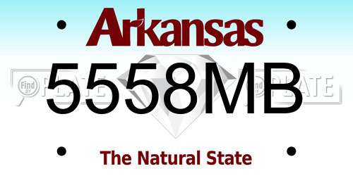5558MB Arkansas License Plate