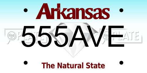555AVE Arkansas License Plate