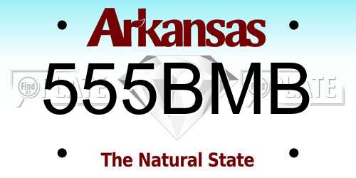 555BMB Arkansas License Plate