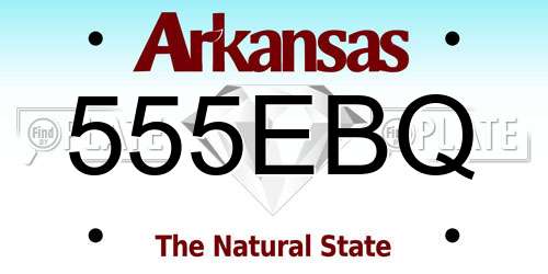 555EBQ Arkansas License Plate
