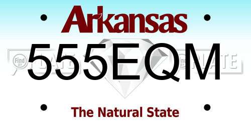 555EQM Arkansas License Plate