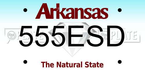 555ESD Arkansas License Plate