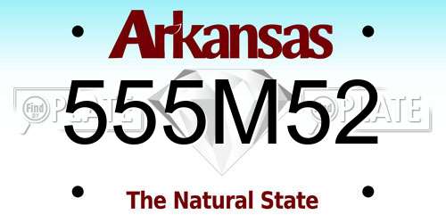 555M52 Arkansas License Plate