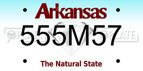 555M57 Arkansas License Plate