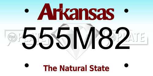 555M82 Arkansas License Plate