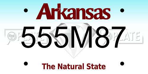 555M87 Arkansas License Plate