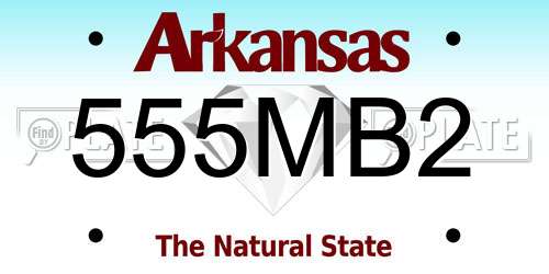 555MB2 Arkansas License Plate