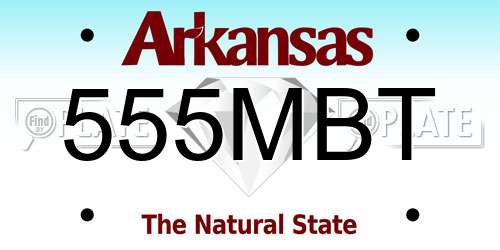 555MBT Arkansas License Plate