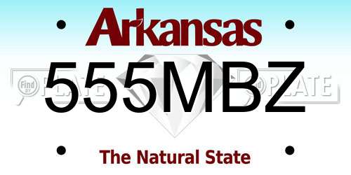 555MBZ Arkansas License Plate