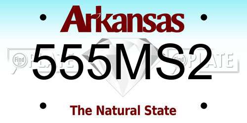 555MS2 Arkansas License Plate