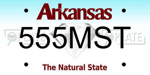 555MST Arkansas License Plate