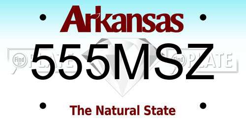 555MSZ Arkansas License Plate
