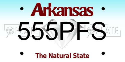 555PFS Arkansas License Plate