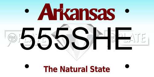 555SHE Arkansas License Plate