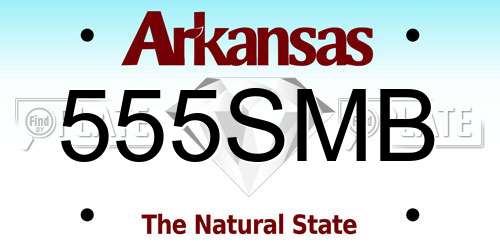 555SMB Arkansas License Plate