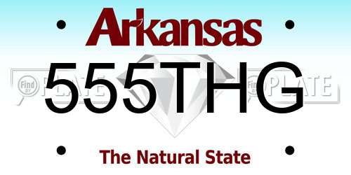 555THG Arkansas License Plate