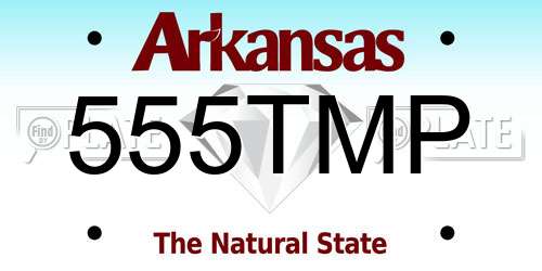555TMP Arkansas License Plate