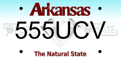 555UCV Arkansas License Plate