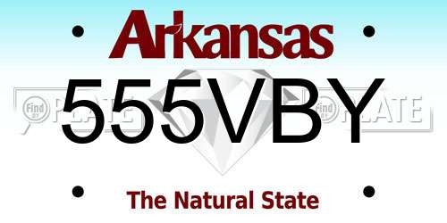 555VBY Arkansas License Plate