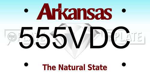555VDC Arkansas License Plate