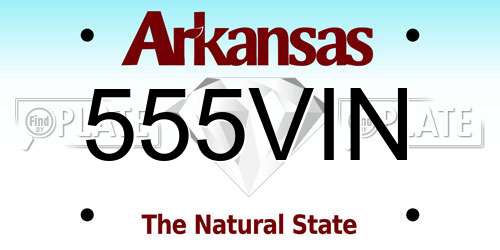 555VIN Arkansas License Plate