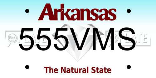 555VMS Arkansas License Plate