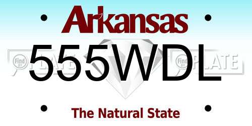 555WDL Arkansas License Plate