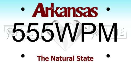 555WPM Arkansas License Plate