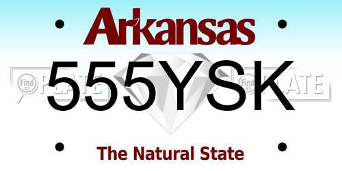 555YSK Arkansas License Plate